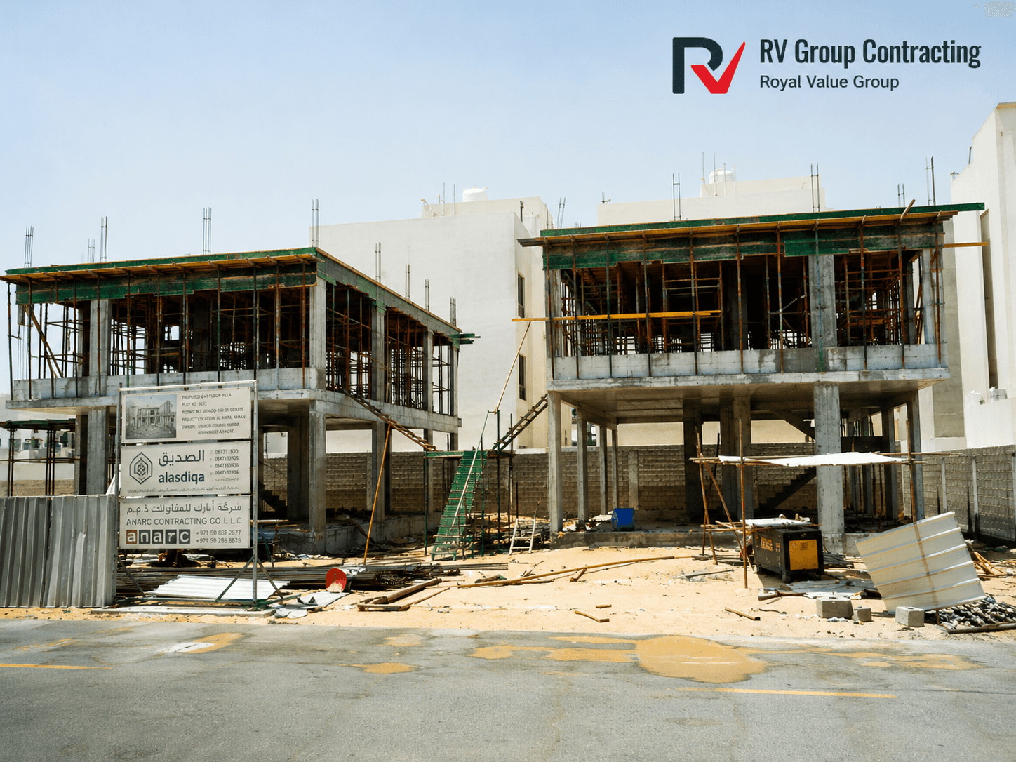 Villa under construction on site